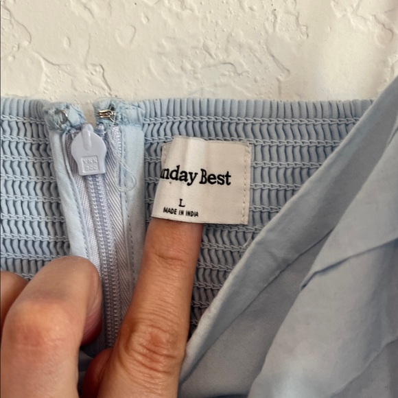 Aritzia X Sunday Best Proof Pale Blue Mini Babydoll Dress - Picture 6 of 8